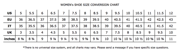 women's size 36 shoe conversion