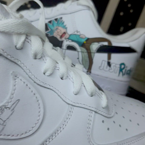 rick and morty nike air force ones