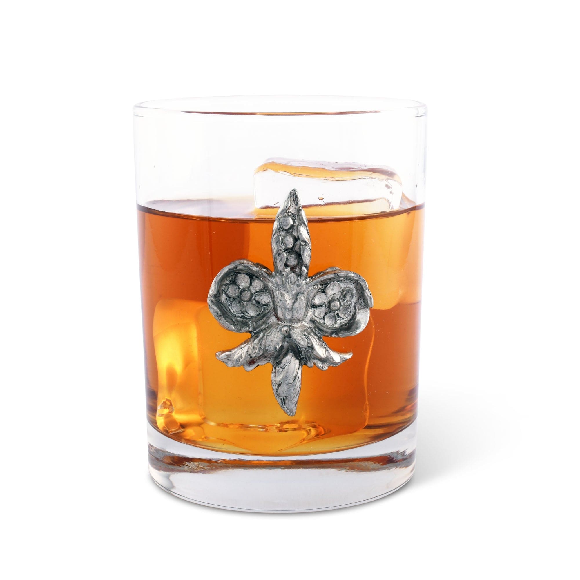 Vagabond House Fleur de Lys Double Old Fashion Bar Glass