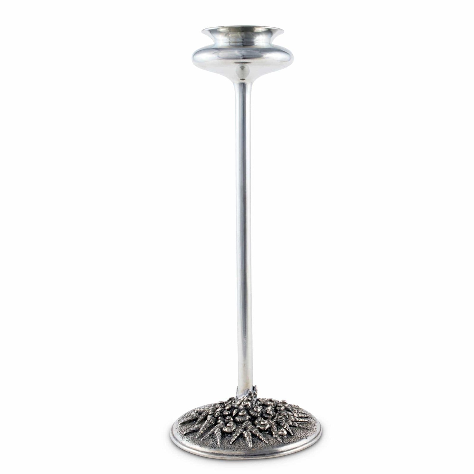 Vagabond House Pewter Winter Berry Candlestick Tall 11.5 inch Tall