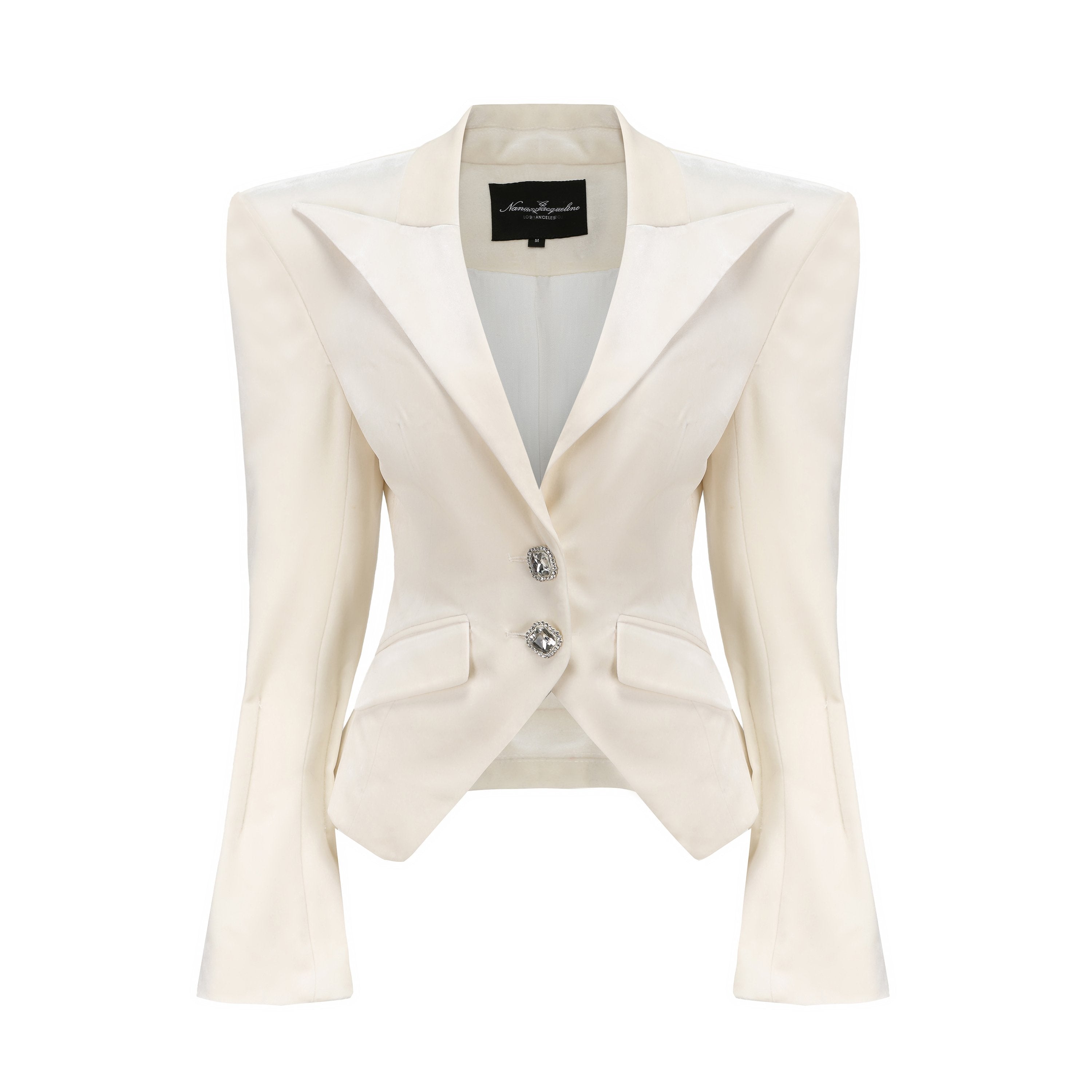 White Brianna Velvet Blazer (Final Sale)