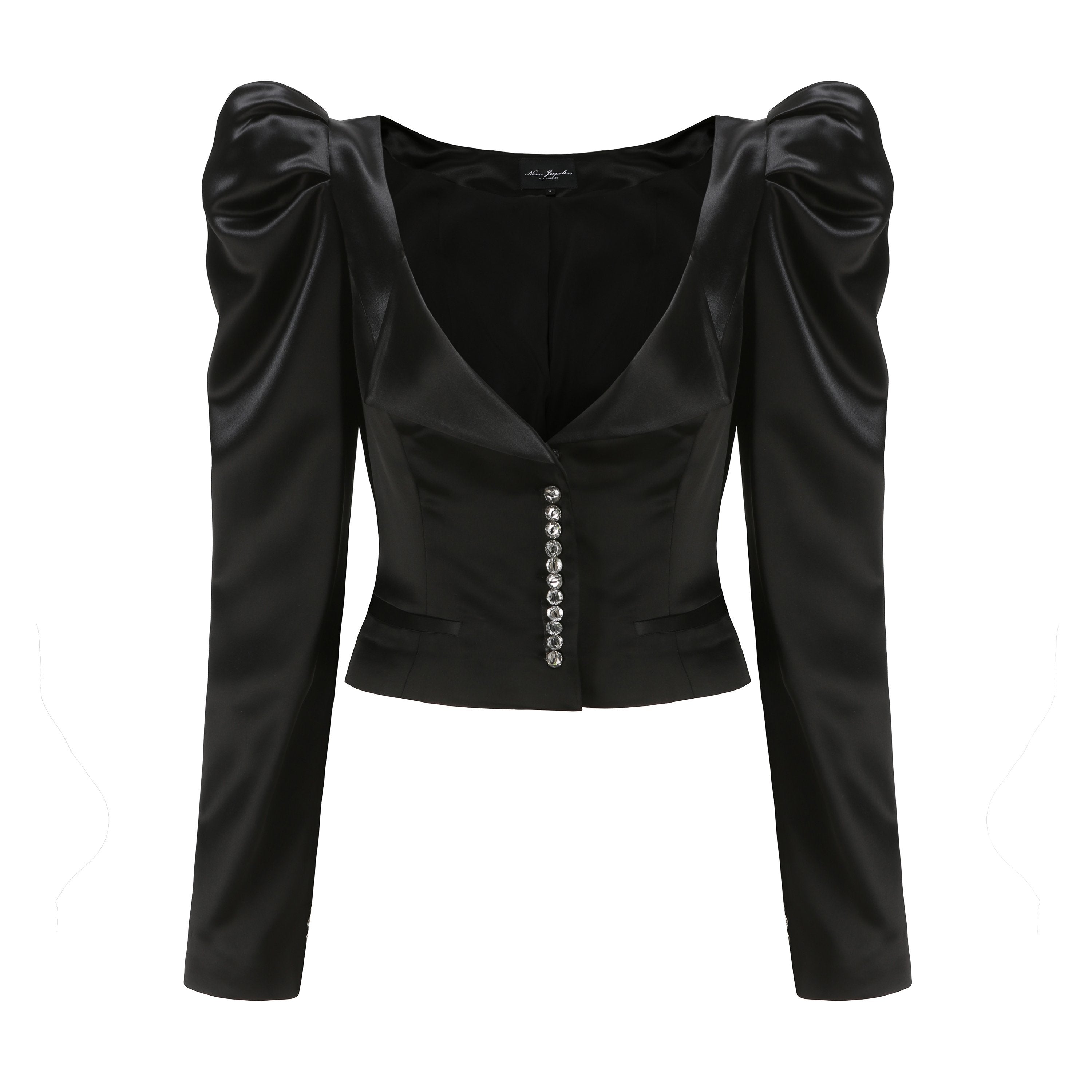 Black Jaylene Satin Shirt