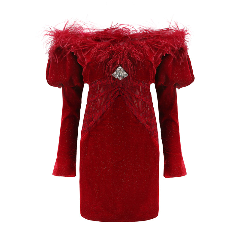 Eve Velvet Dress (Red) (Final Sale)