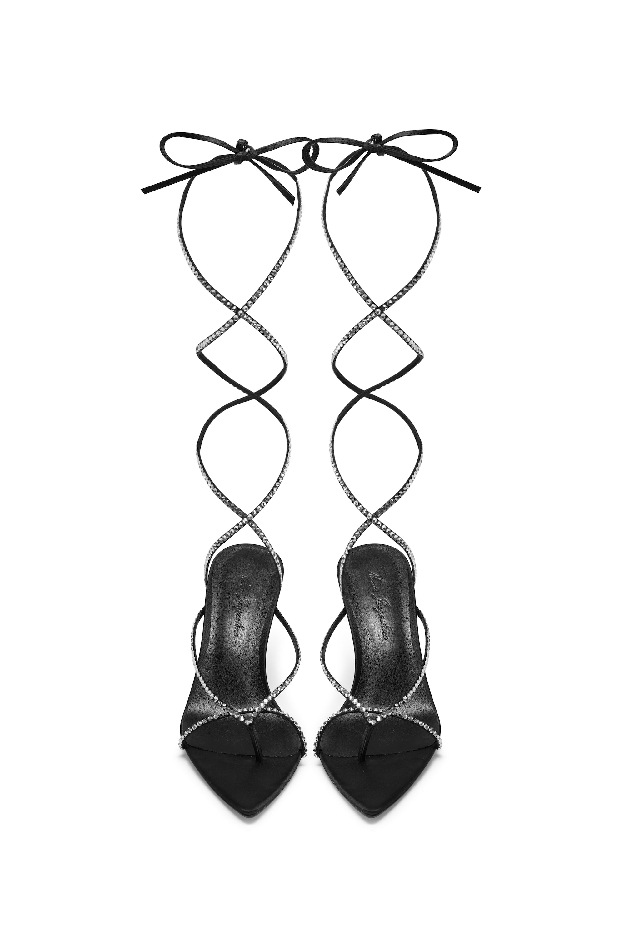 Valentina Strappy Lace Up Heels (Black) (Final Sale)