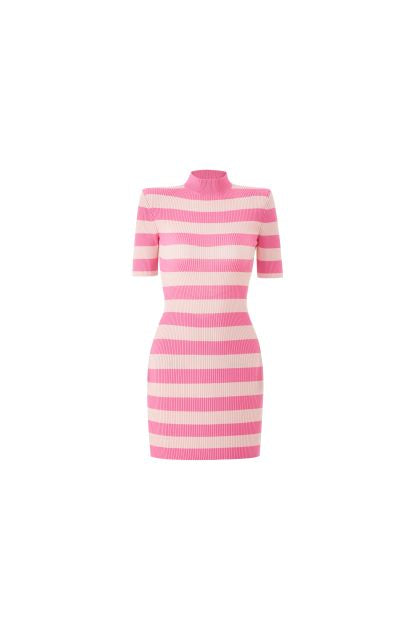 Madeline Knit Open Back Dress (Pink) (Final Sale)