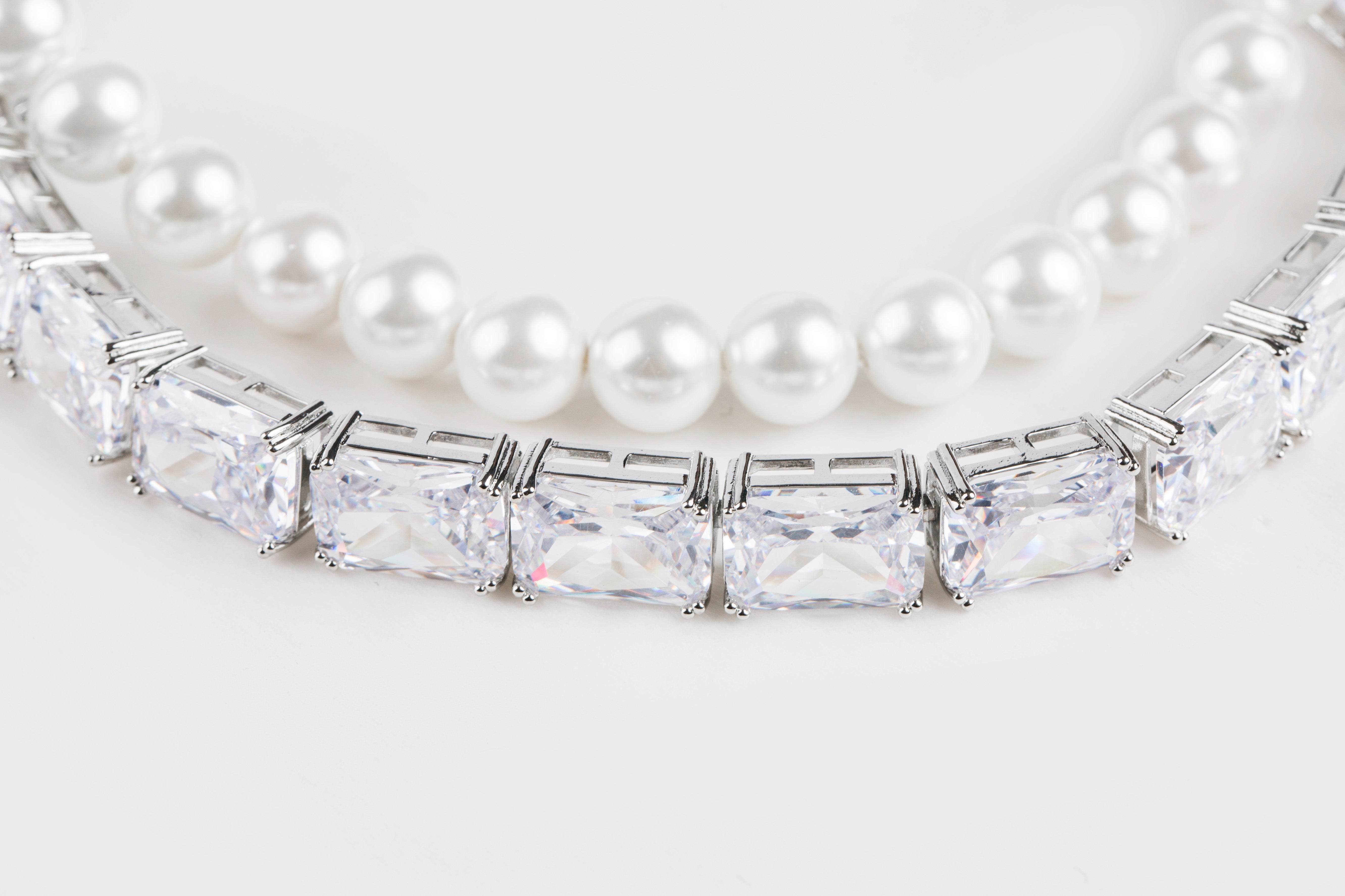 Gracey Pearl Crystal Choker Necklace (Final Sale)