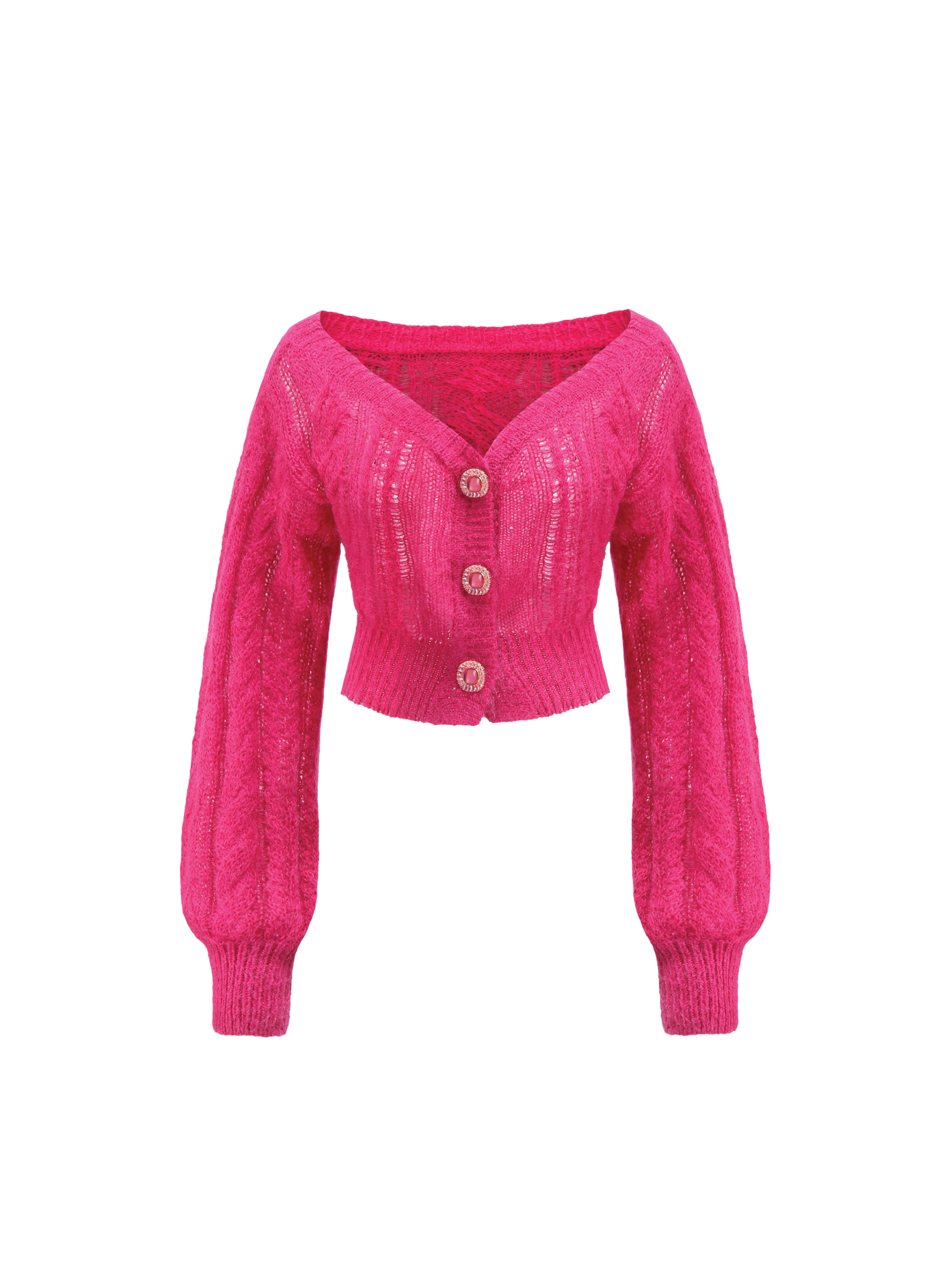 Eva Off Shoulder Cardigan (Pink)