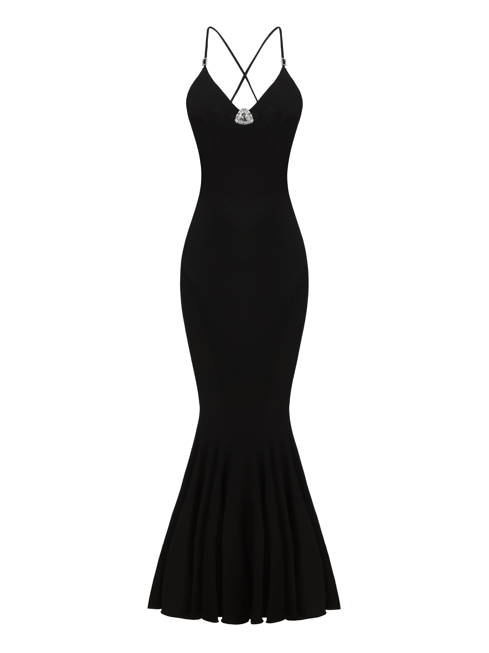 Tatiana Silk Diamond Dress (Black) (Final Sale)