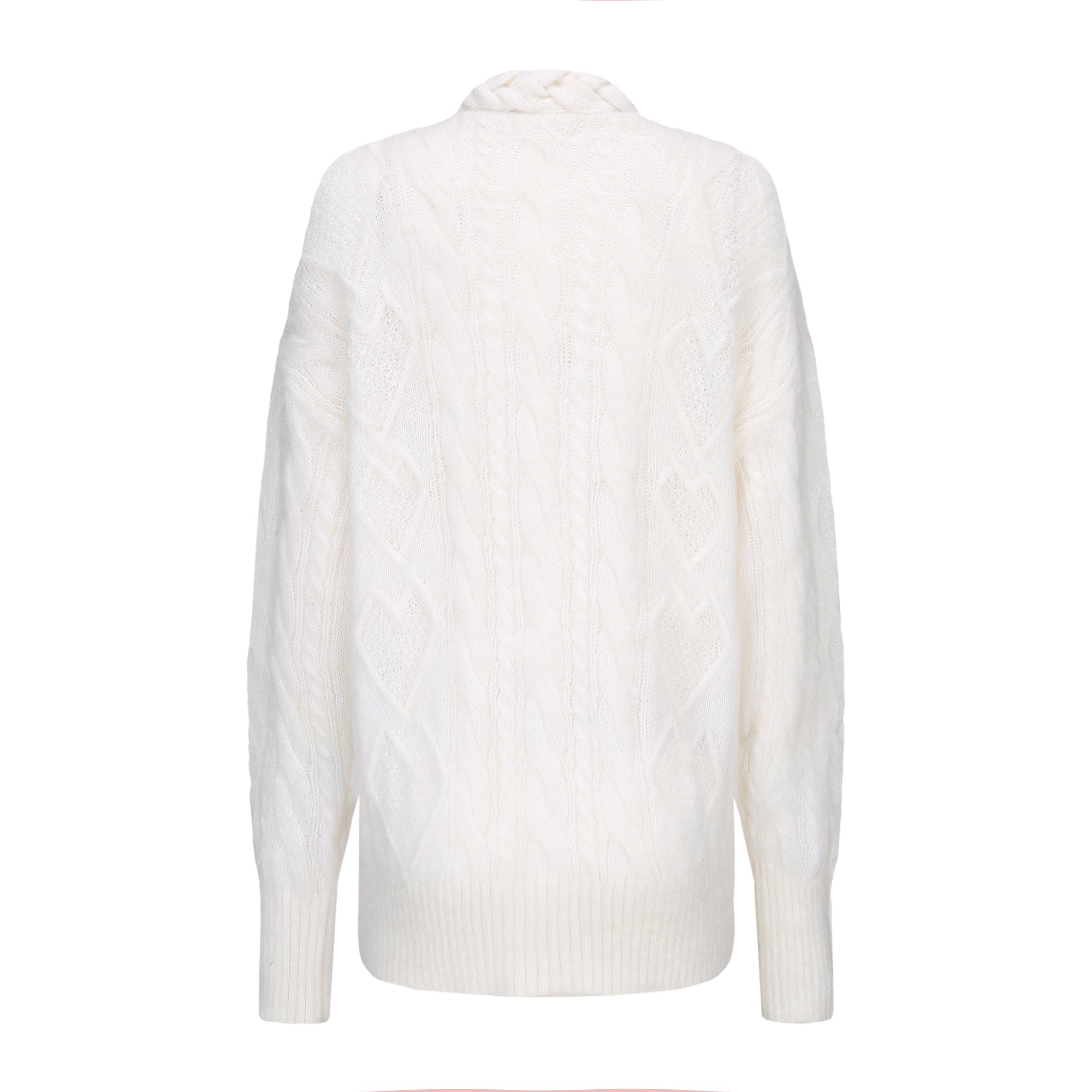 Lexi Knit Diamond Cardigan (White)