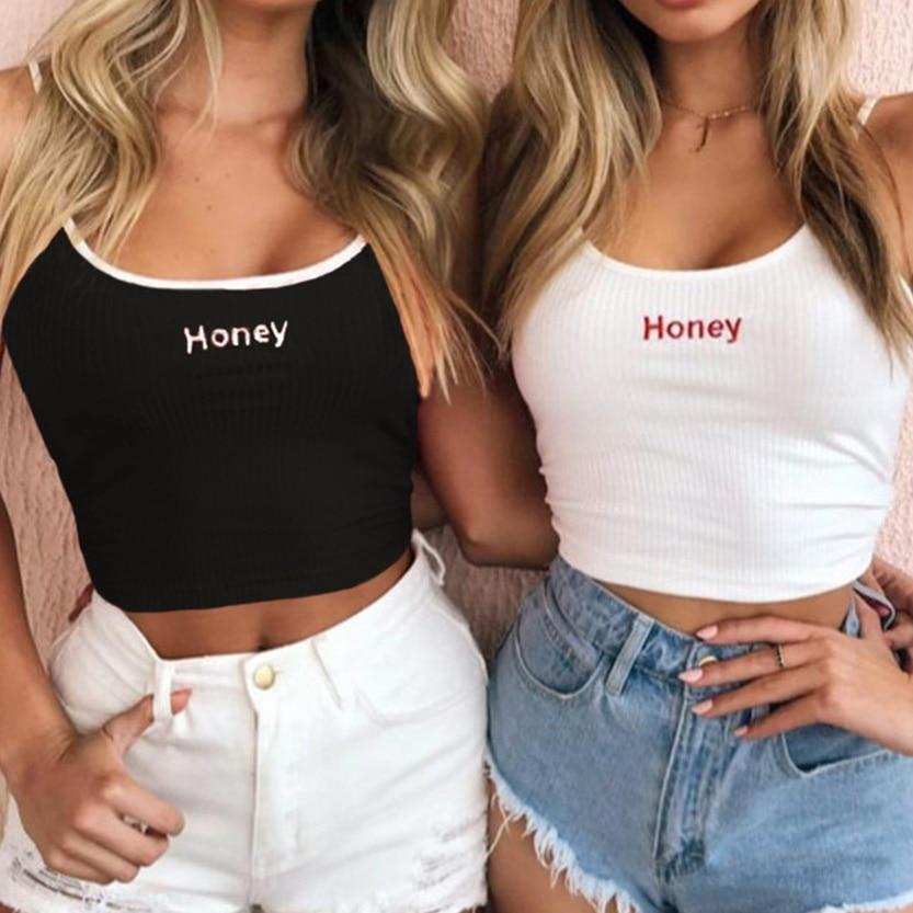 Honey Crop Top Sexy Black Shirt Aesthetic Outfits