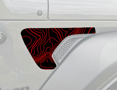 Topographical Jeep Style Color Line Grill Decal- Vinyl Dash