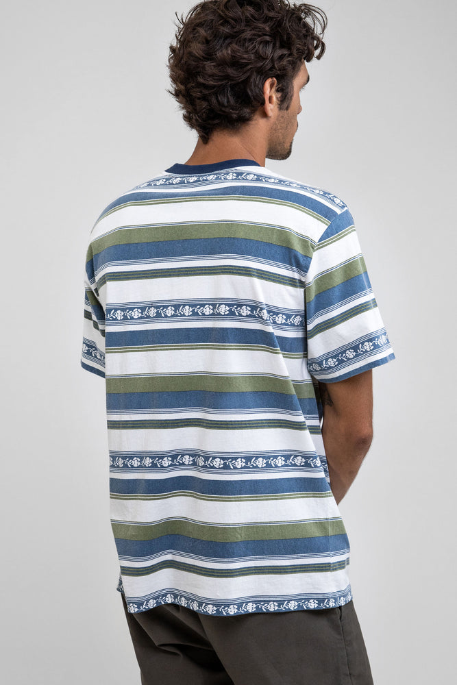 
            
                Load image into Gallery viewer, Rhythm Libre Stripe Vintage Tee - Olive
            
        