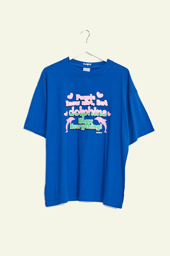 
            
                Load image into Gallery viewer, Dolphins Know O/S Tee - Royal Blue
            
        