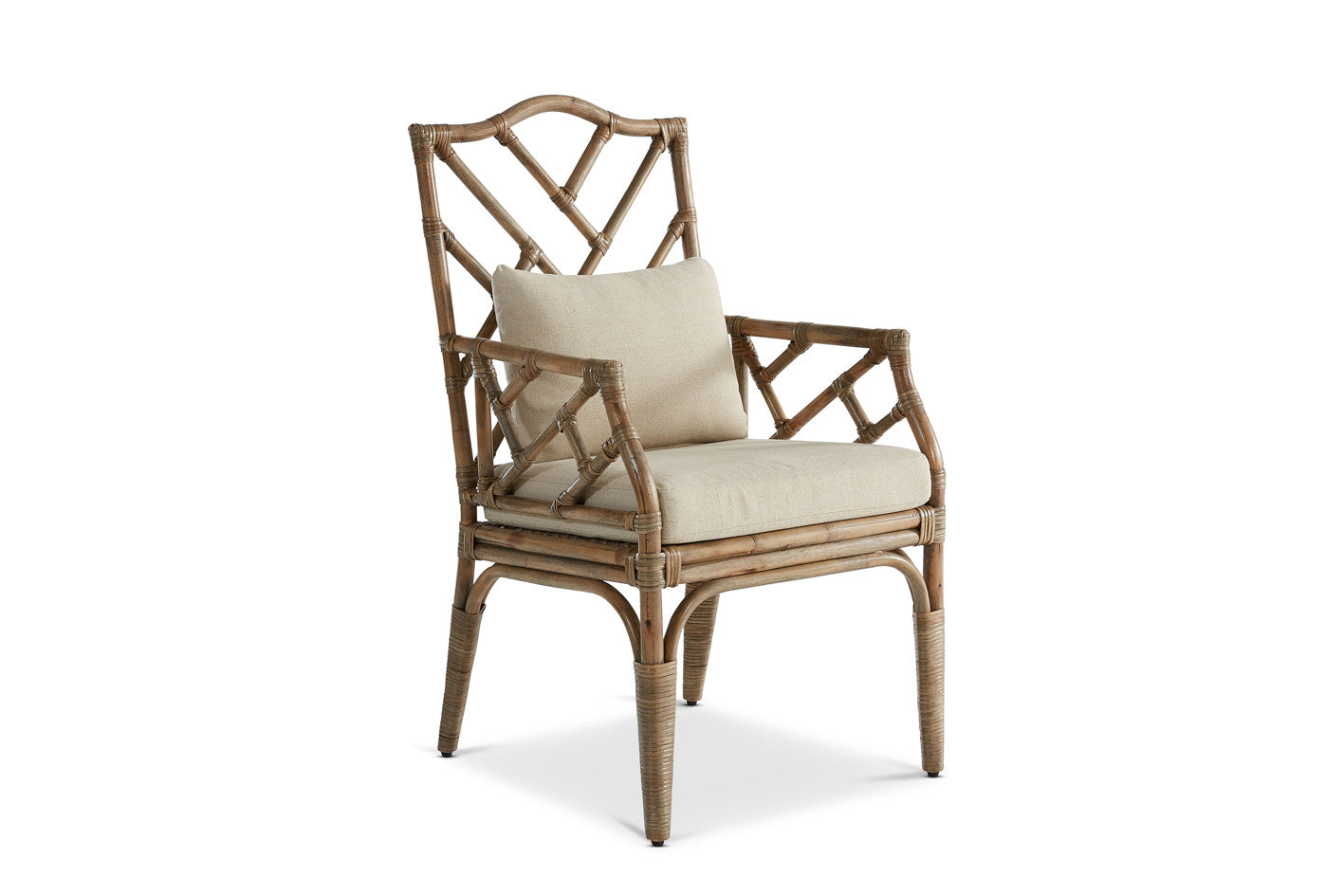 Ming Rattan Dining Chair with Arms - WisteriaDesign