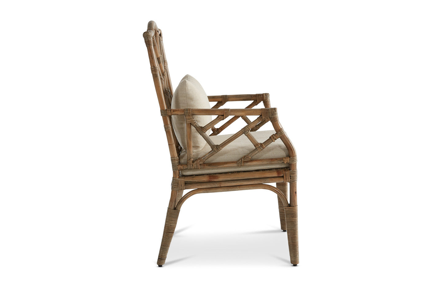 Ming Rattan Dining Chair with Arms - WisteriaDesign