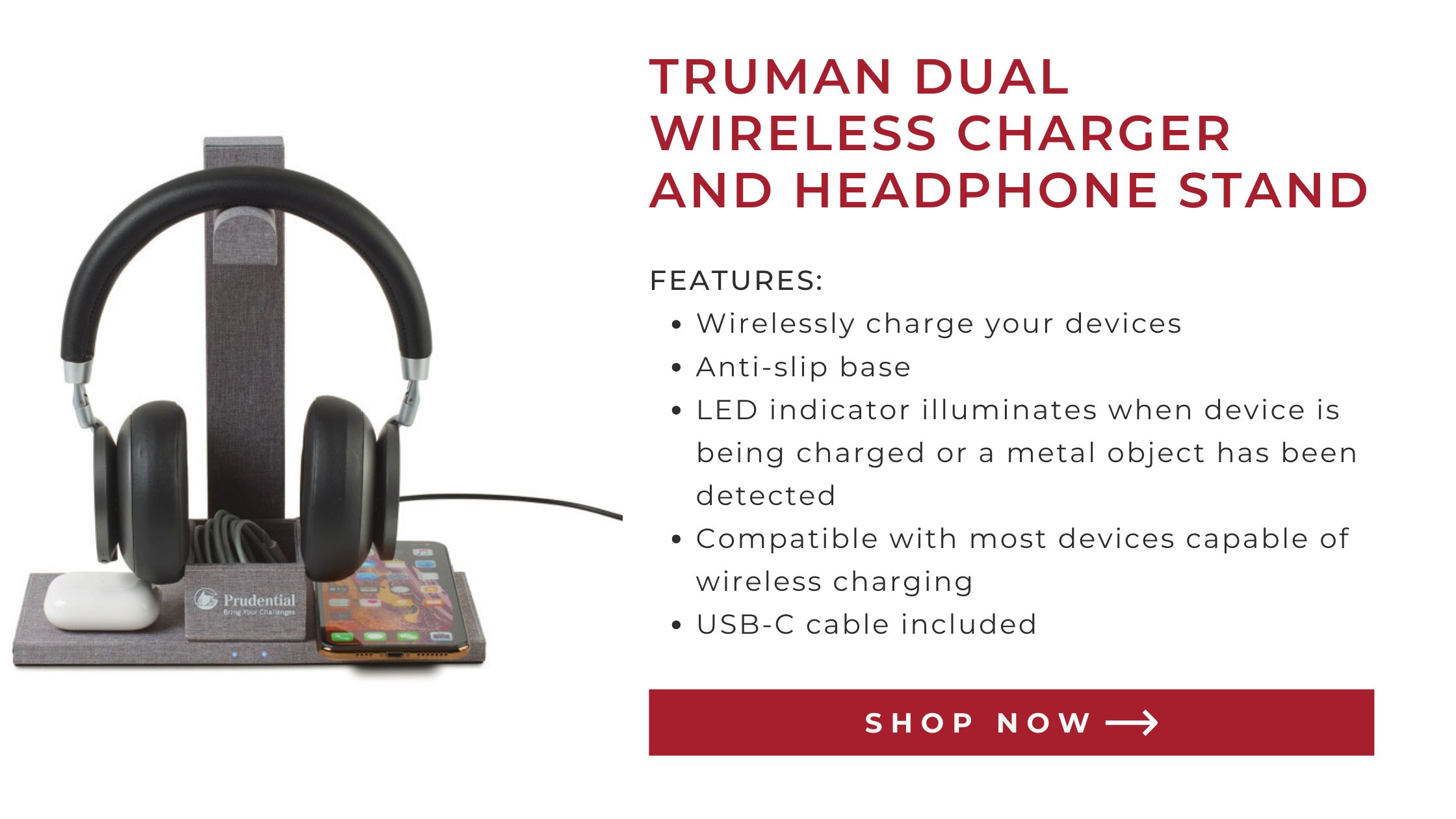 Truman Wireless Charger and Headphone Stand