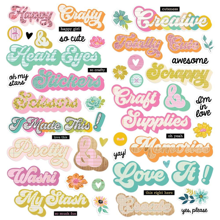 Simple Stories Happy Hearts - Foam Stickers