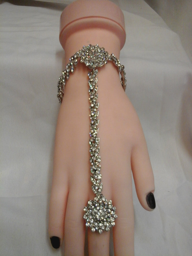 Hand chain Bracelet Panja Kundan Stone 