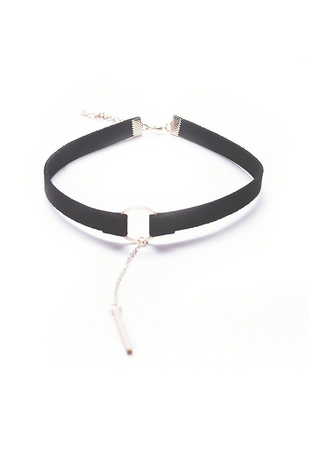 black choker with chain