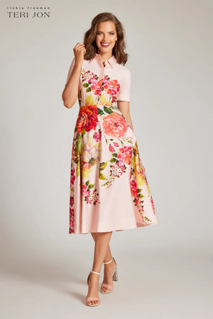 Floral Border Print Shirt Dress - Ginger Howard Selections