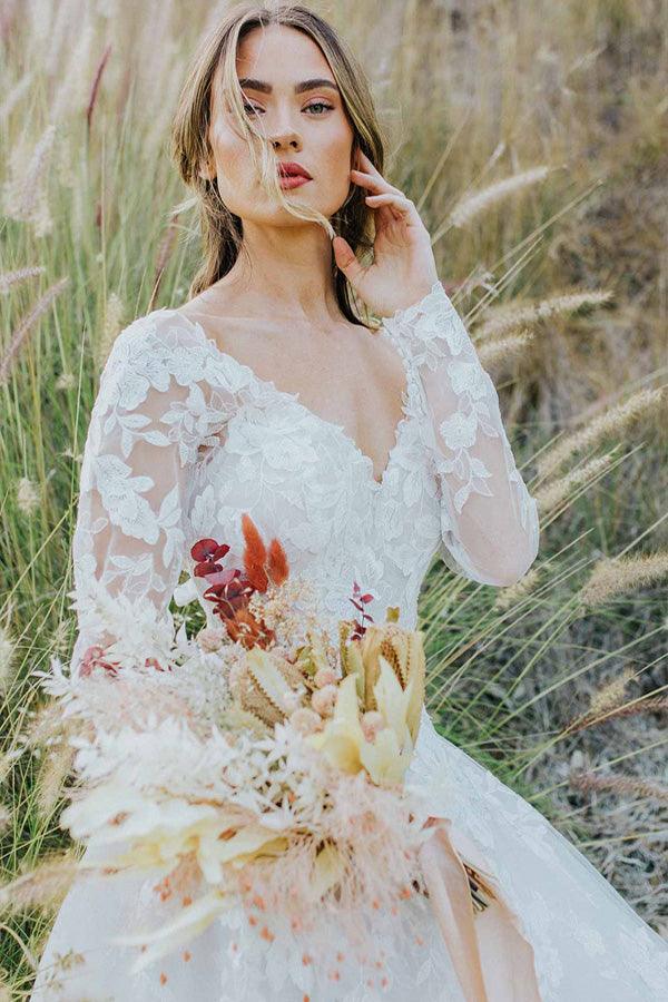 Ivory Lace Sheath Sweetheart Neck Boho Beach Wedding Dresses TN124 –  Tirdress