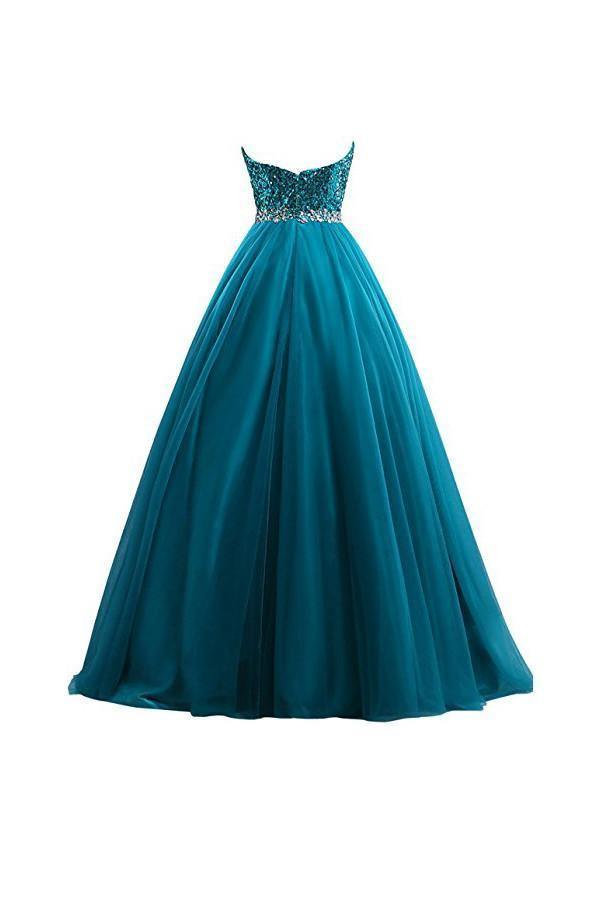 Tulle Sequin Ball Gown Prom Dresses Evening Gown – Tirdress