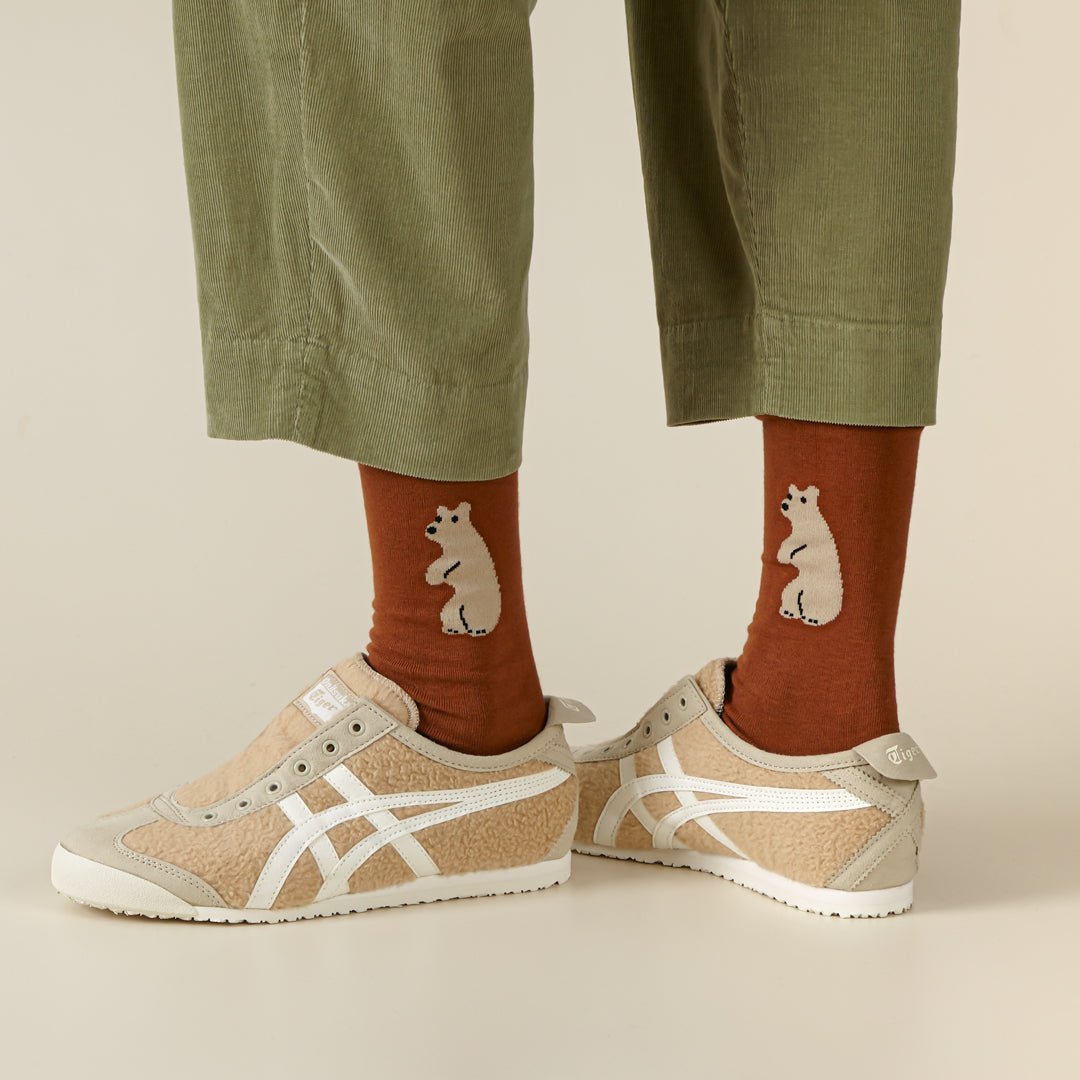 HUGGY BEAR SOCKS - BROWN – warmgreytail