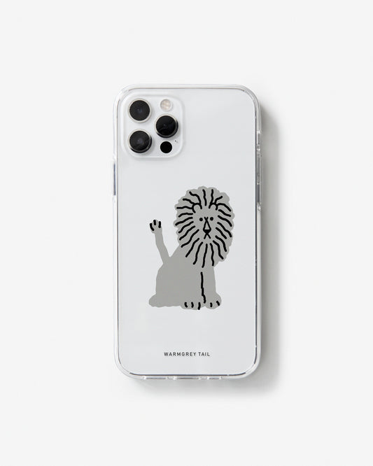 LION - BROWN CLEAR PHONE CASE – warmgreytail