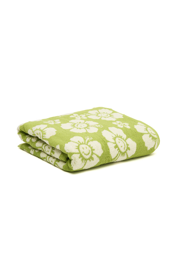 Olive on Mint Zig Zag Hand Towel - Hibiscus Linens