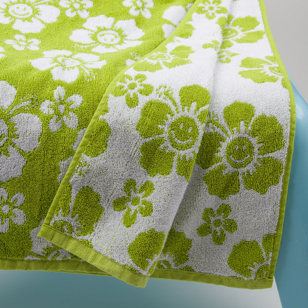 Olive on Mint Zig Zag Hand Towel - Hibiscus Linens