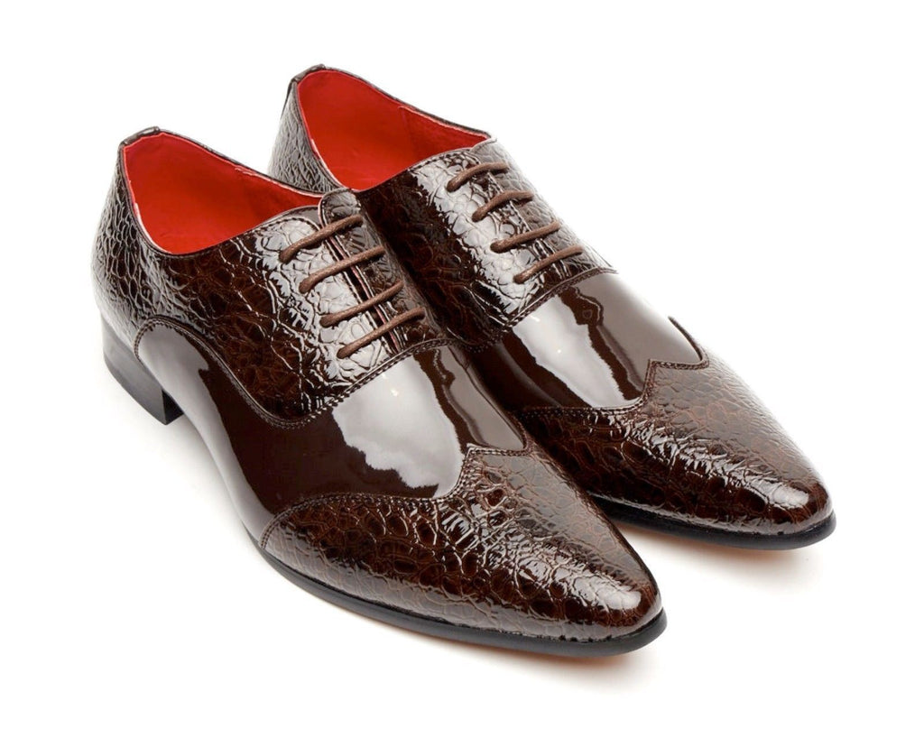 Rossellini Fellini Zx Mens Shoes Brown Leather Lined Metal Pointed Rock ...