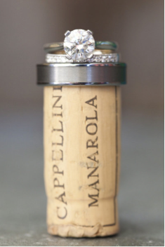 engagement ring on cork