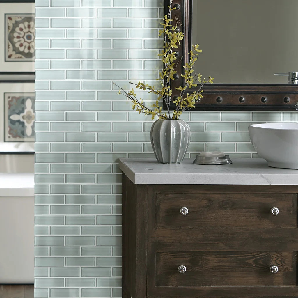 Shaw Tile Cardinal Cloud Subway Glass Mosaic