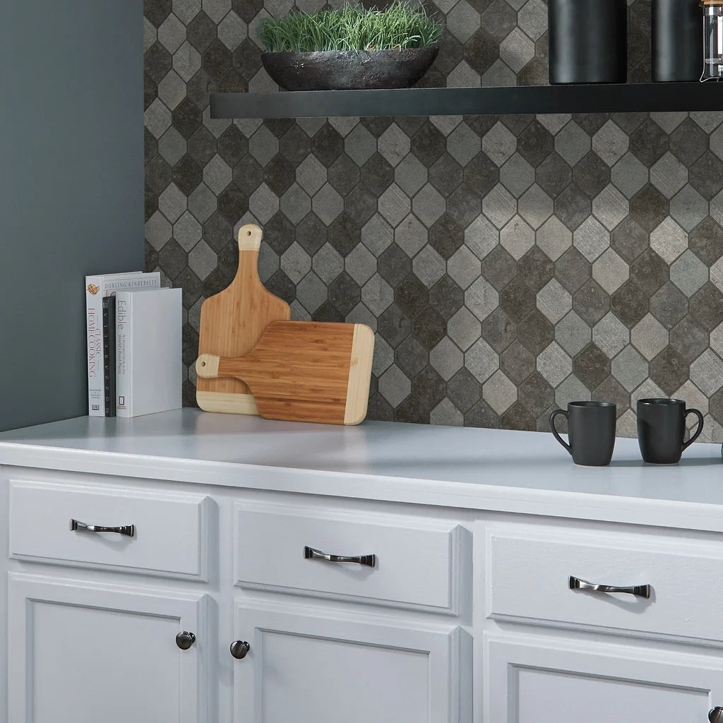Shaw Tile Boca Milly Gray Stretch Hexagon Mosaic