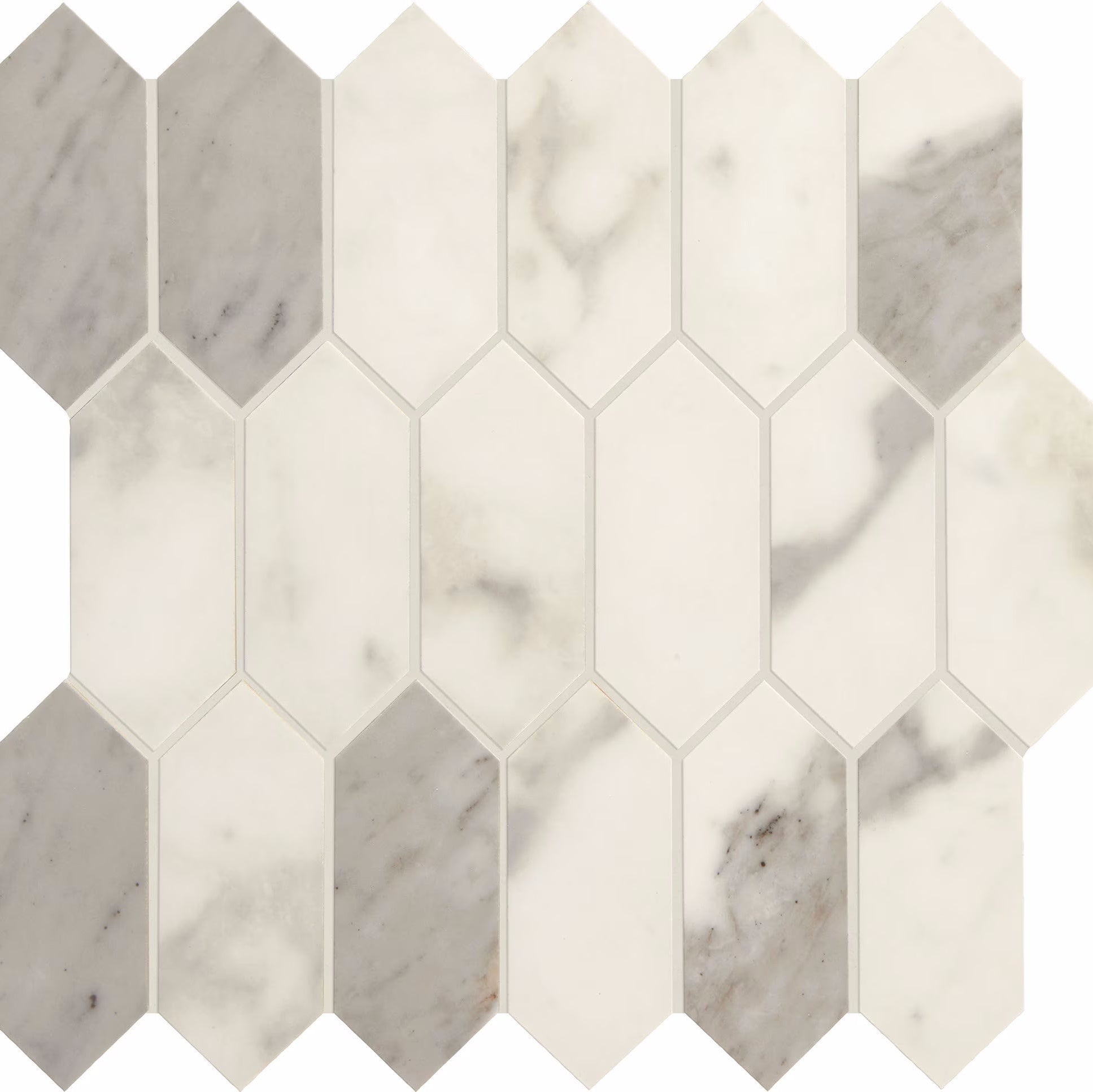  Daltile Marble Attache Mosaic Linear Hexagon