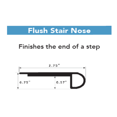  Earthwerks Chassis Pro Plus Luxury Vinyl Trim Flush Stair Nose