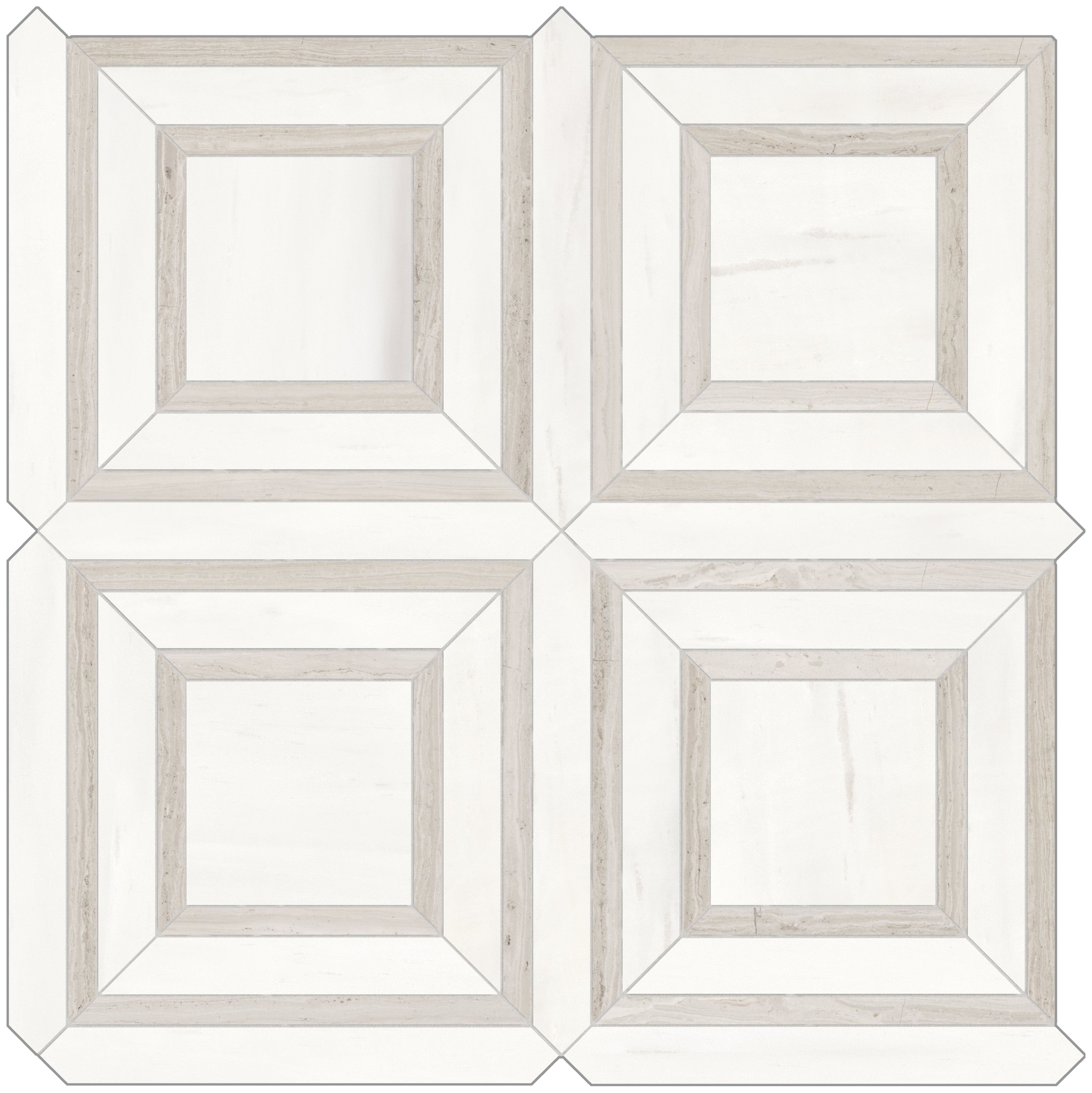  Virginia Tile Mayfair Mosaic Piazza Polished Tile Suave Bianco