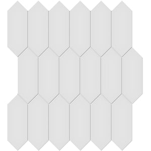 Virginia Tile Soho 2x5 Picket Mosaic Tile Gallery Grey Glossy