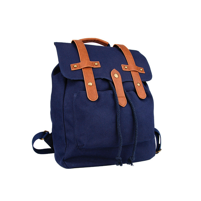 navy canvas backpack