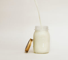 Glass jar oat milk