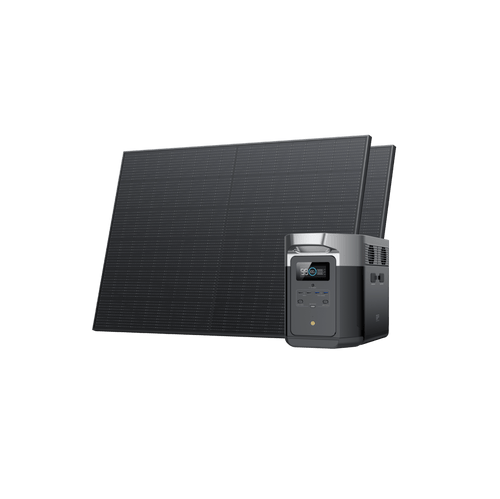  EF ECOFLOW Solar Generator DELTA 2 Max 2048Wh With 400W Solar  Panel, LFP Battery Portable Power Station Up to 3400W AC Output Fast  Charging 0-80% in 43 Min solar powered