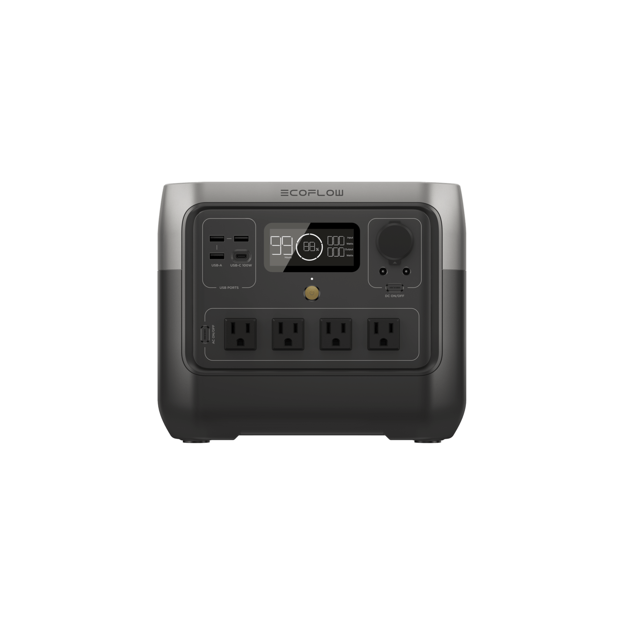 Ecoflow RIVER 2 PRO ZMR620BEU Centrale électrique portable - 768 wh -  jusqu'à 1600 w - durée de vie de 3000 cycles - noir/gris