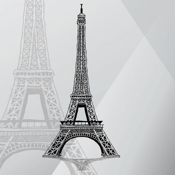 Hand-drawn Sketch Eiffel Tower Paris France – Modern Art