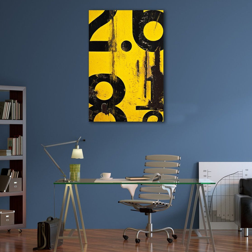 Abstract Black/Yellow Grunge Painting