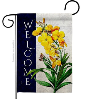 Yellow Spring Flowers Welcome Garden Flag - Ace Flag & Gift Shop