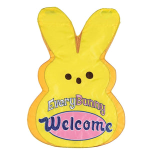 Every Bunny Welcome Yellow Applique Banner Flag - Ace Flag & Gift Shop