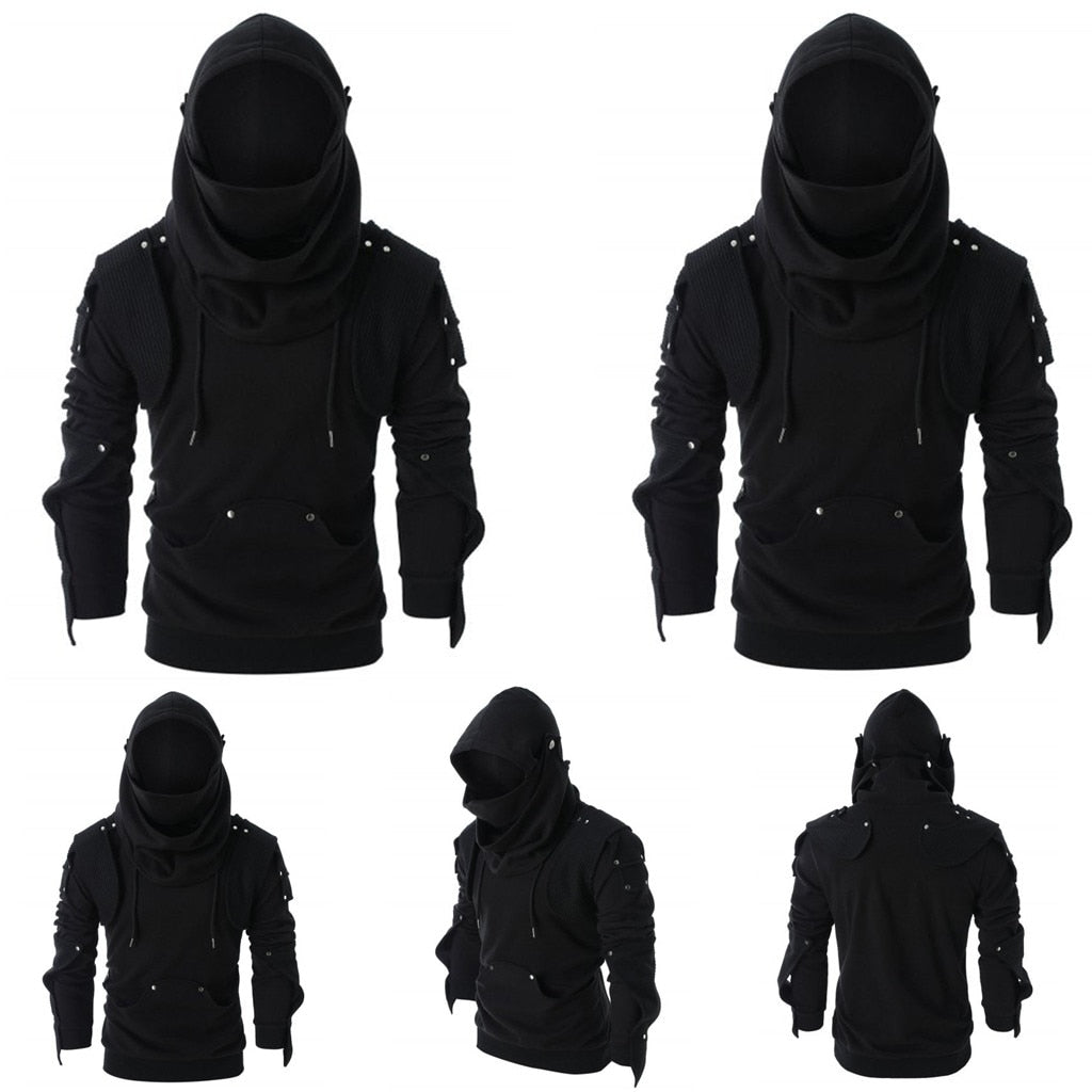 rivet long sleeve drawstring hoodie