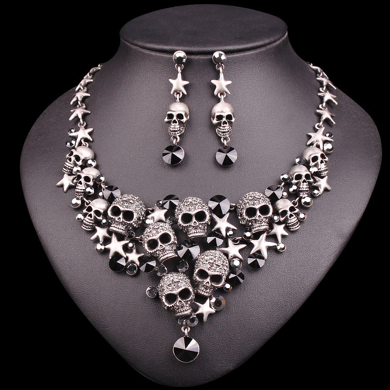 Skull Necklace \u0026 Earrings Set 