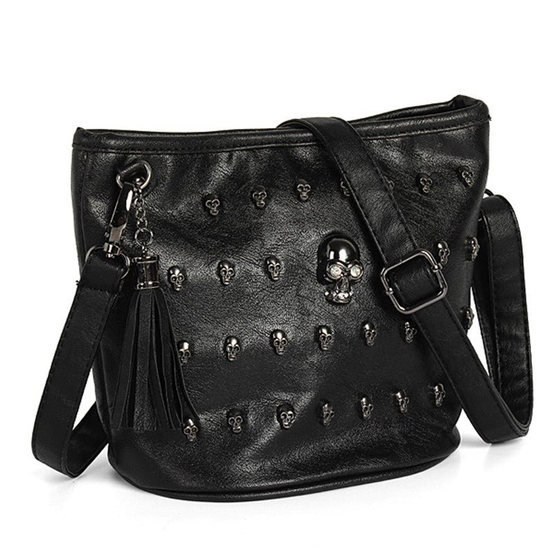 black rivet messenger bag