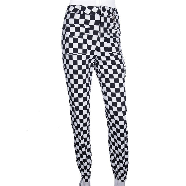 checkered jogging pants